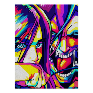 Poster Œuvres d'art créatives d'anime sur toile Garçons