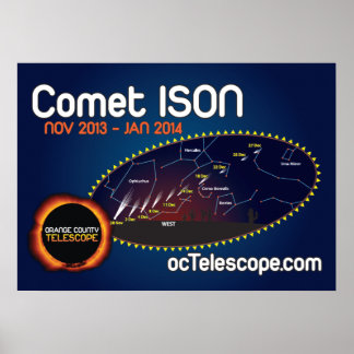 Poster officiel de la comète ISON et tableau de re