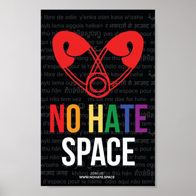 Poster officiel No Hate Zazzle Edition 6.5"x10" (Devant)