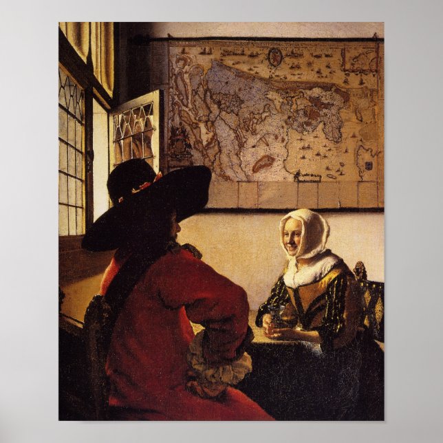 Poster Officier et fille riante (Devant)