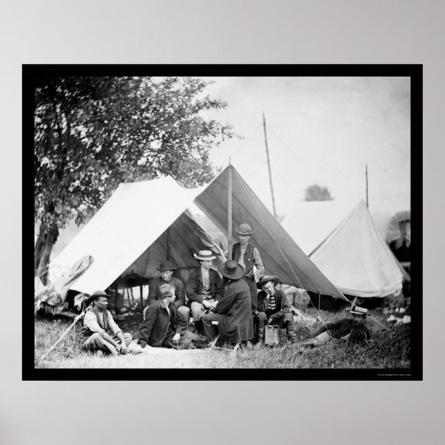 Poster Officiers de télégraphe à Bealeton, VA 1863 (Devant)