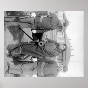 Poster Oglala Indian Plenty Hors avec 2 soldats blancs