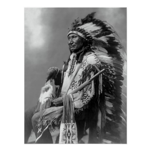 Poster Oglala Sioux Chef Rocky Bear c. 1899 (Devant)