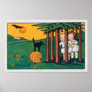 Poster Oh Mon Halloween Chat Noir Enfants Soignants