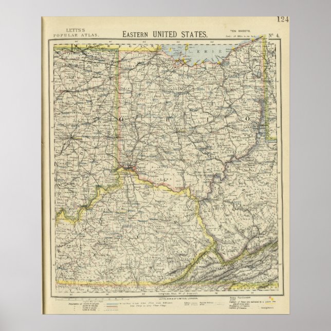 Poster Ohio, Indiana, Kentucky, Virginie-Occidentale (Devant)