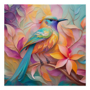 Poster Oiseau Chanson Violet Gorge Fantastique