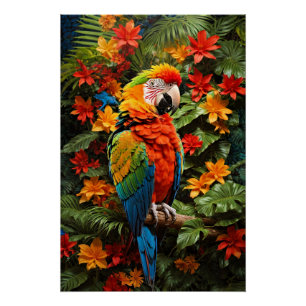 Poster Oiseau coloré Macaw