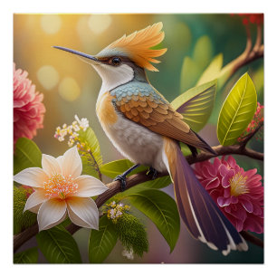 Poster Oiseau de miel doré Imaginaire