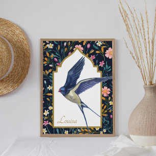 Poster Oiseau du Bruant Pré Maximaliste