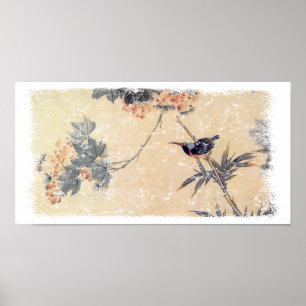 Poster Oiseau en bambou
