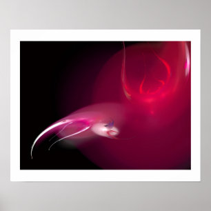 POSTER OISEAU LÉGER EN ROUGE