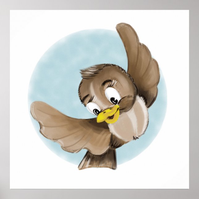 Poster Oiseau souriant (Devant)