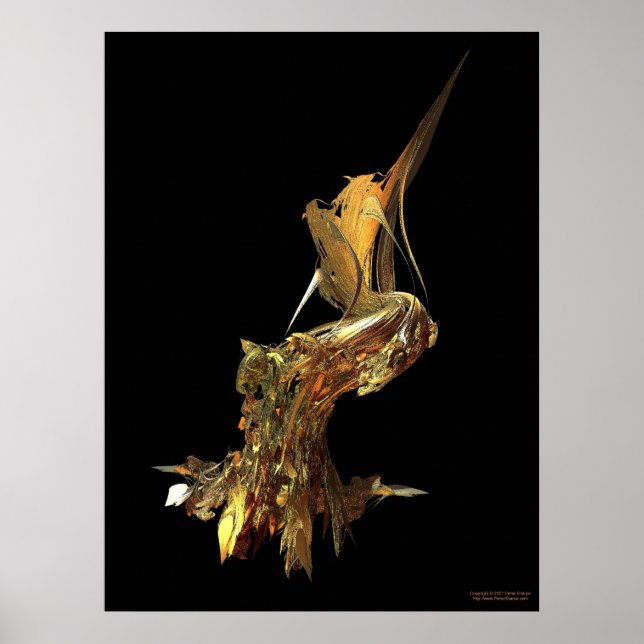 Poster Oiseau sur un fil (Devant)