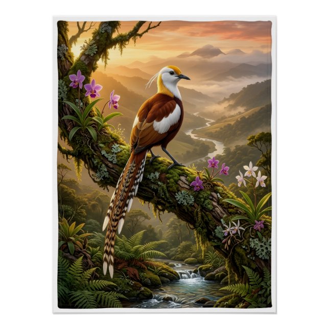 Poster Oiseau Tropical Exotique Forêt Tropicale Nature Fa (Devant)