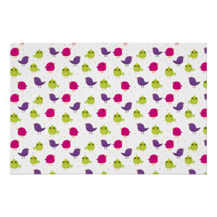 Poster Oiseaux colorés mignons
