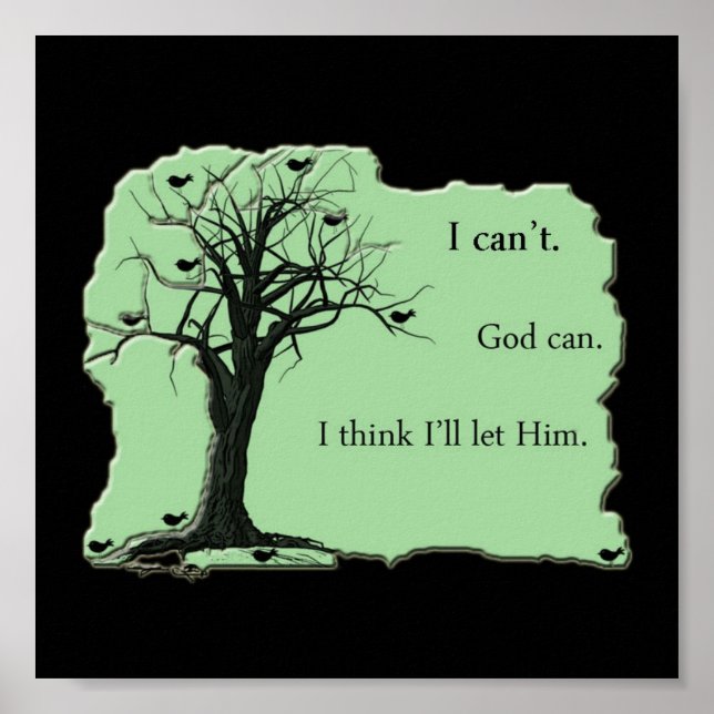 Poster Oiseaux dans l'arbre - Mint Green - Toile Imprimer (Devant)