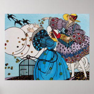 POSTER OISEAUX DE PRINTEMPS / CONCEPTEUR DE COSTUME MODE