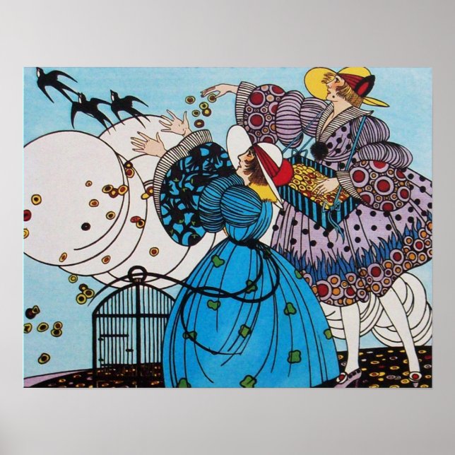 POSTER OISEAUX DE PRINTEMPS / CONCEPTEUR DE COSTUME MODE (Devant)