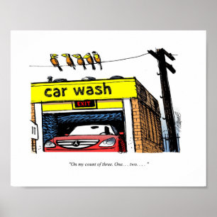 Poster Oiseaux de station de lavage de Mercedes de bande