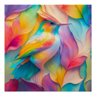 Poster Oiseaux Imaginaires Oiseaux de soie