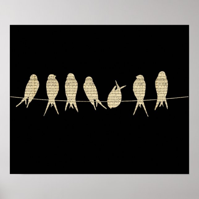 Poster Oiseaux Sur Fil (Devant)