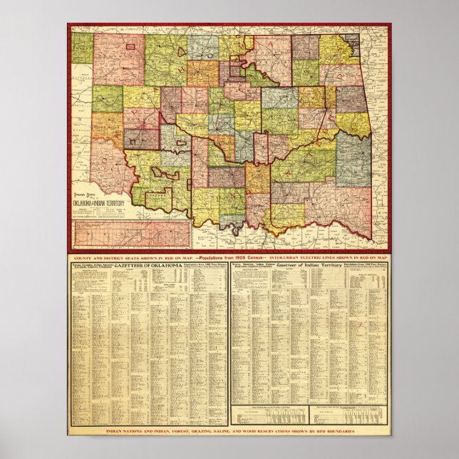 Poster OklahomaPanoramic MapOklahoma (Devant)