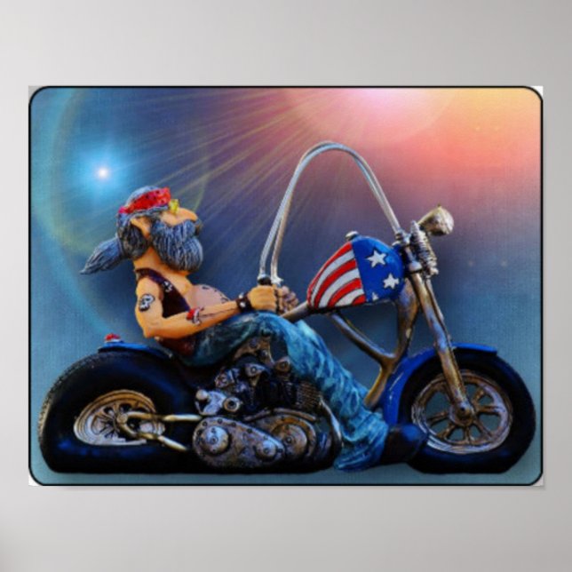 Poster Old American Biker (Devant)