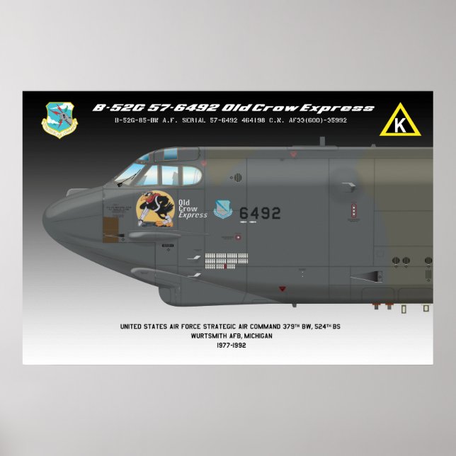 Poster "Old Crow Express" 24x36 B-52G (Devant)