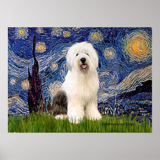 Poster Old English 3 - Starry Night (Devant)