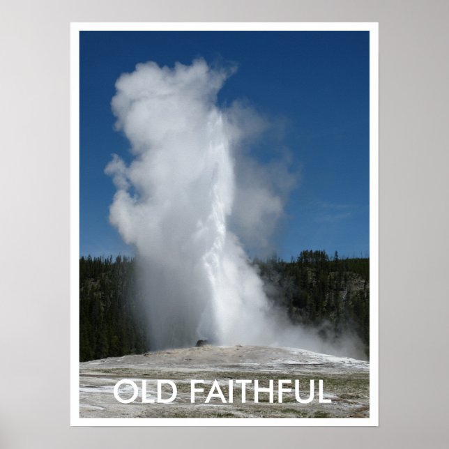 Poster Old Faithful Geyser, Yellowstone National Park, WY (Devant)