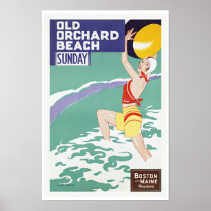 Poster Old Orchard Beach, Maine - Vintage Travel Art