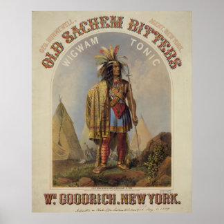 Poster Old Sachem Bitters - Wigwam Tonic [1859?]