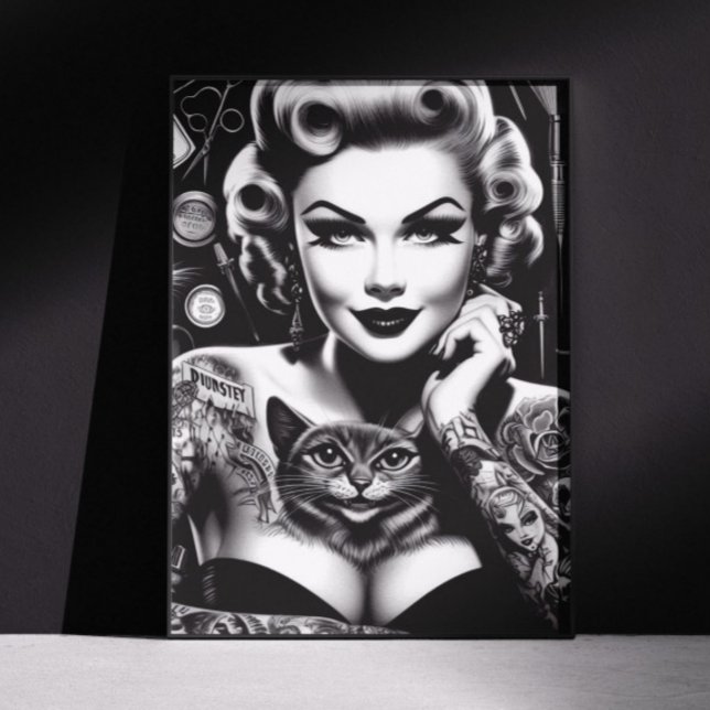Poster Old School Alternative Tattooed Girl (Créateur téléchargé)