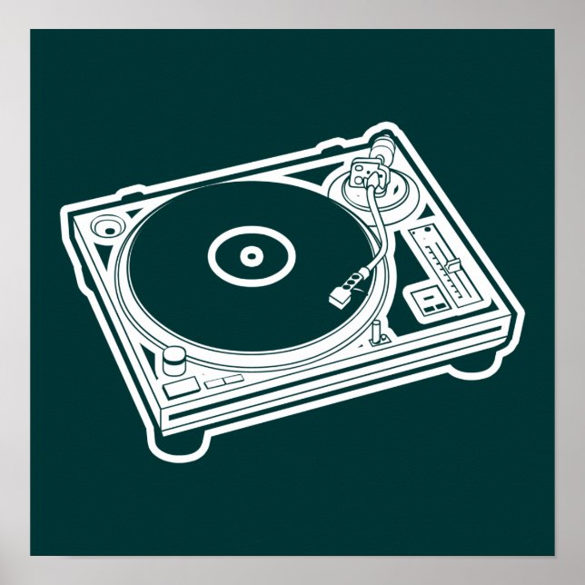 Poster Old School Turntable (Devant)