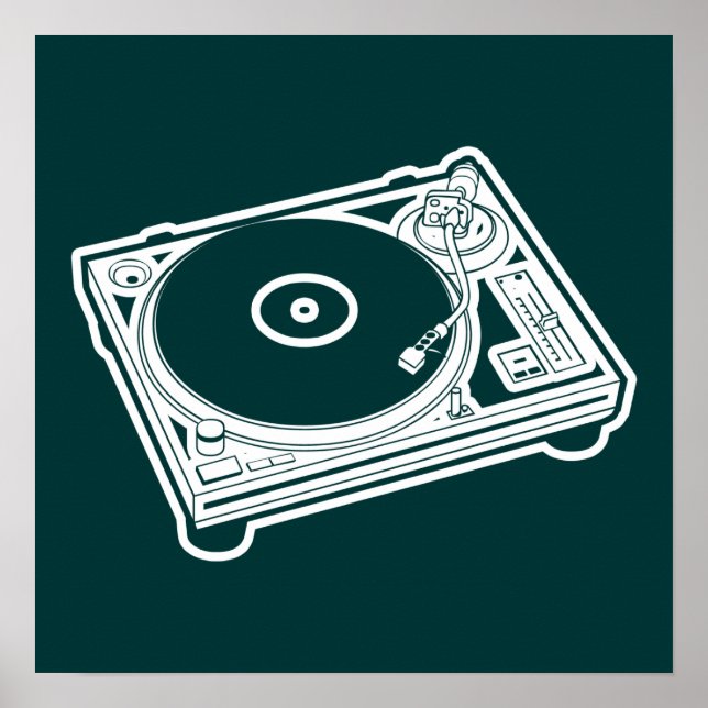 Poster Old School Turntable (Devant)