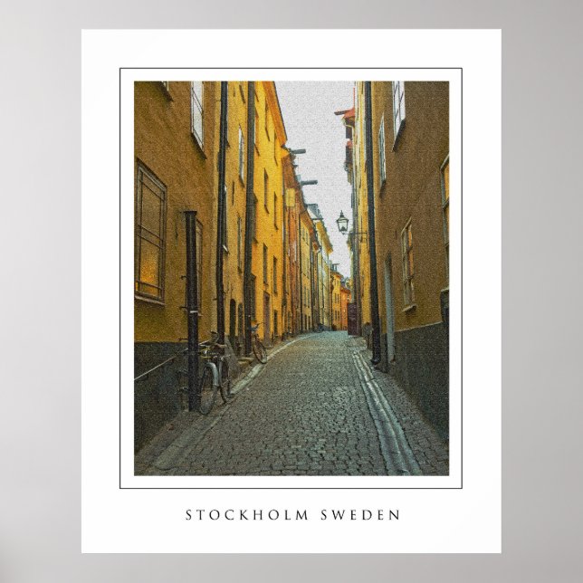 Poster Old Town Street - Stockholm (Devant)
