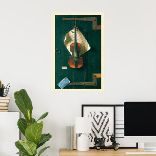 Poster Old Violon Still Life par William Michael Harnett
