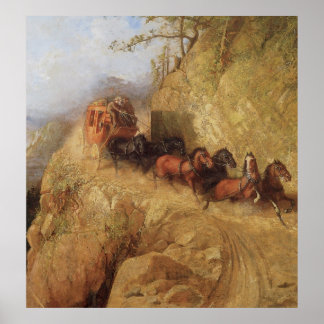 Poster Old West Staging in California Art Imprimer l'affi