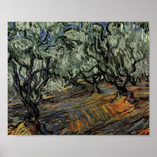 Poster Olive Grove, Bright Blue Sky Van Gogh Fine Art