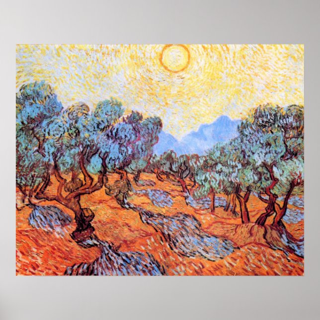 Poster Olive Grove par Vincent van Gogh (Devant)