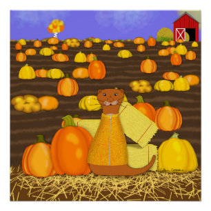 Poster Oliver Le Otter prend un Citrouille