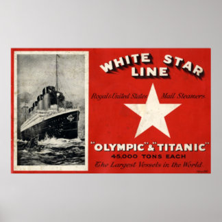 Poster olympique et Titanic de la ligne White Star