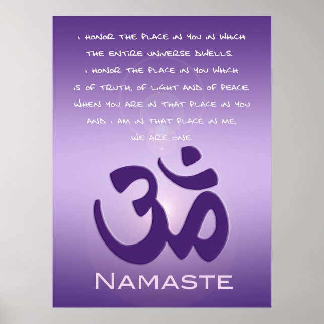Poster Om in Purples - Namaste (Devant)