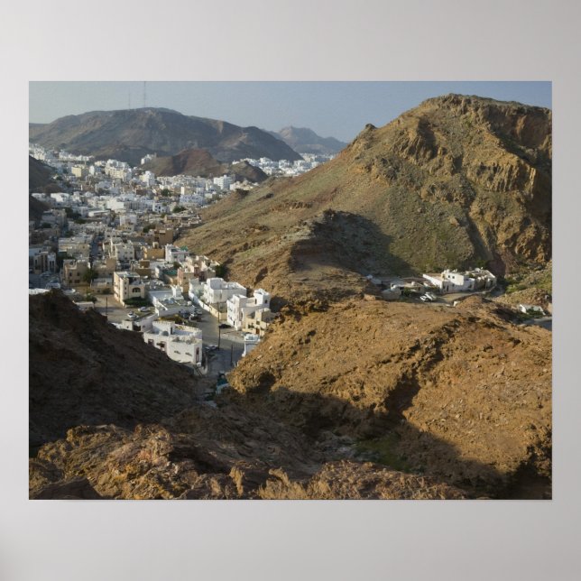 Poster Oman, Mascate, Ruwi/Al Hamriyah. Vue de Ruwi / (Devant)