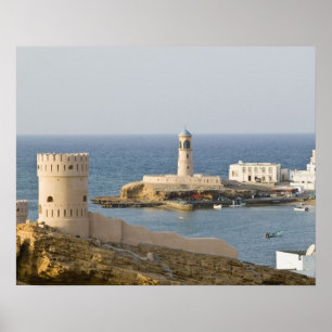 Poster Oman, Région de Sharqiya, Sur. Tours d'Al Ayajh