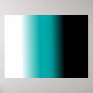 Poster Ombre blanc turquoise noir