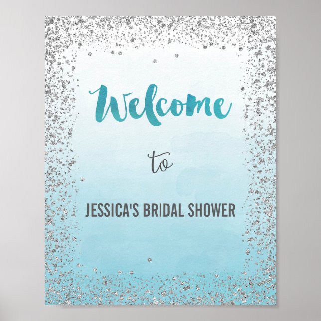 Poster Ombre Blue et Silver Welcome Imprimer (Devant)