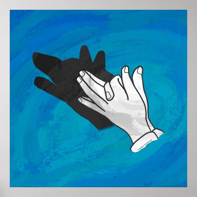 Poster Ombre de Loup sur Bleu (Devant)