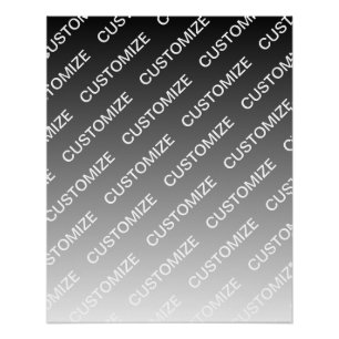 Poster Ombre & motif de texte (couleur modifiable) Gris