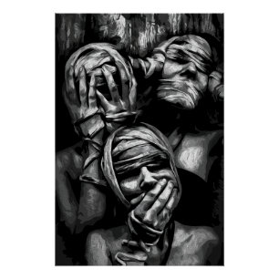 Poster Ombres réduites au silence : Visages Abstraits